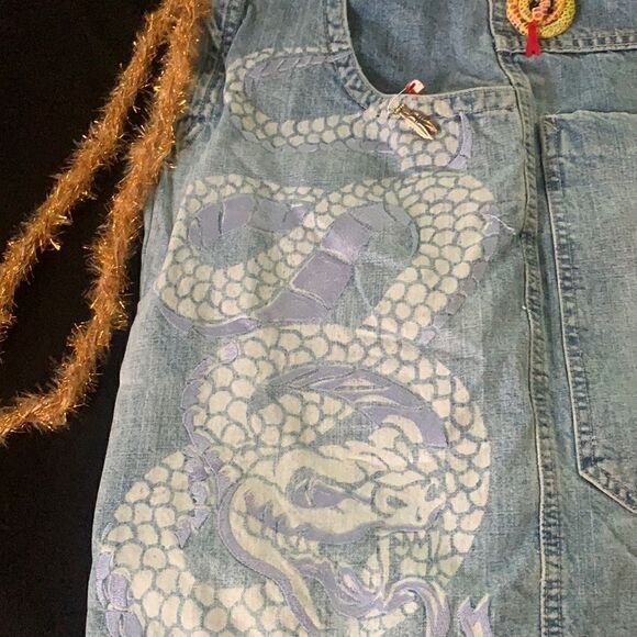 BOHO Vintage Retro DIY JNCO Jeans purse Recycled Repurposed - Picture 3 of 13